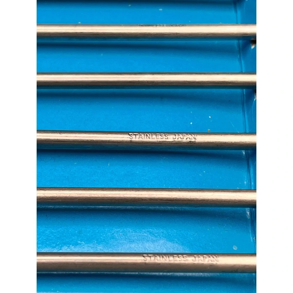 Vtg Set of 2 Fondue Forks Handles Japan Stainless Steel Color Dice Ends 12 MCM